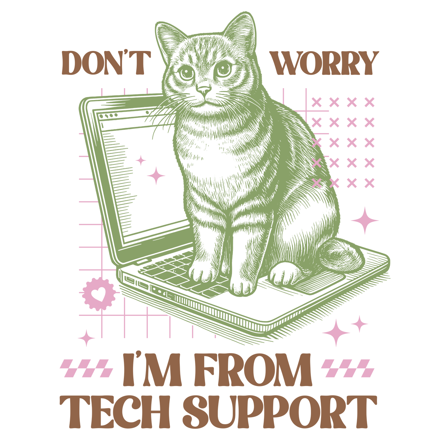 Autocollant "Don't worry, I'm from tech support" en vinyle