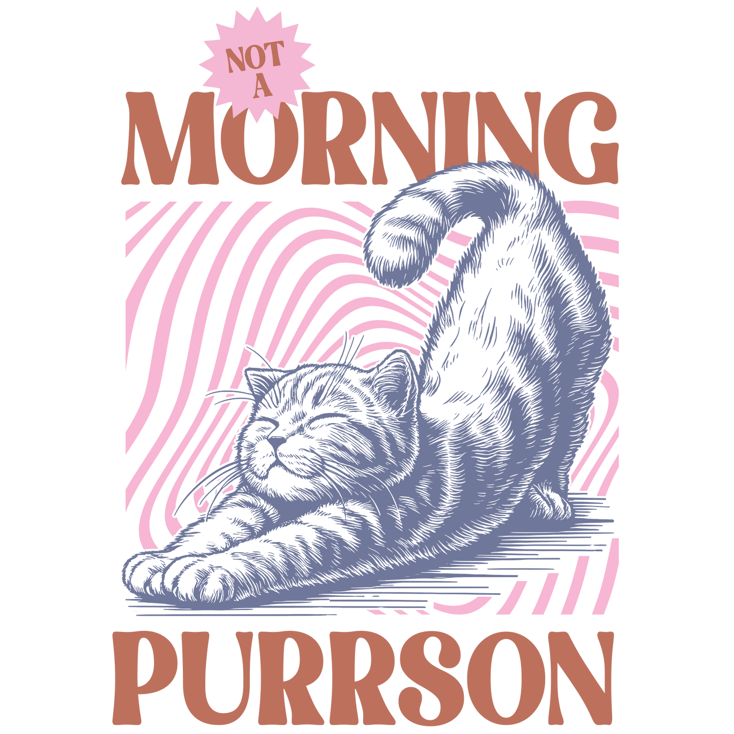 Autocollant "Not a morning purrson" en vinyle