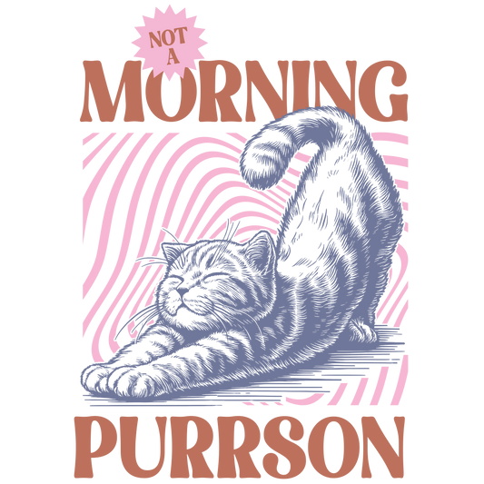 Autocollant "Not a morning purrson" en vinyle