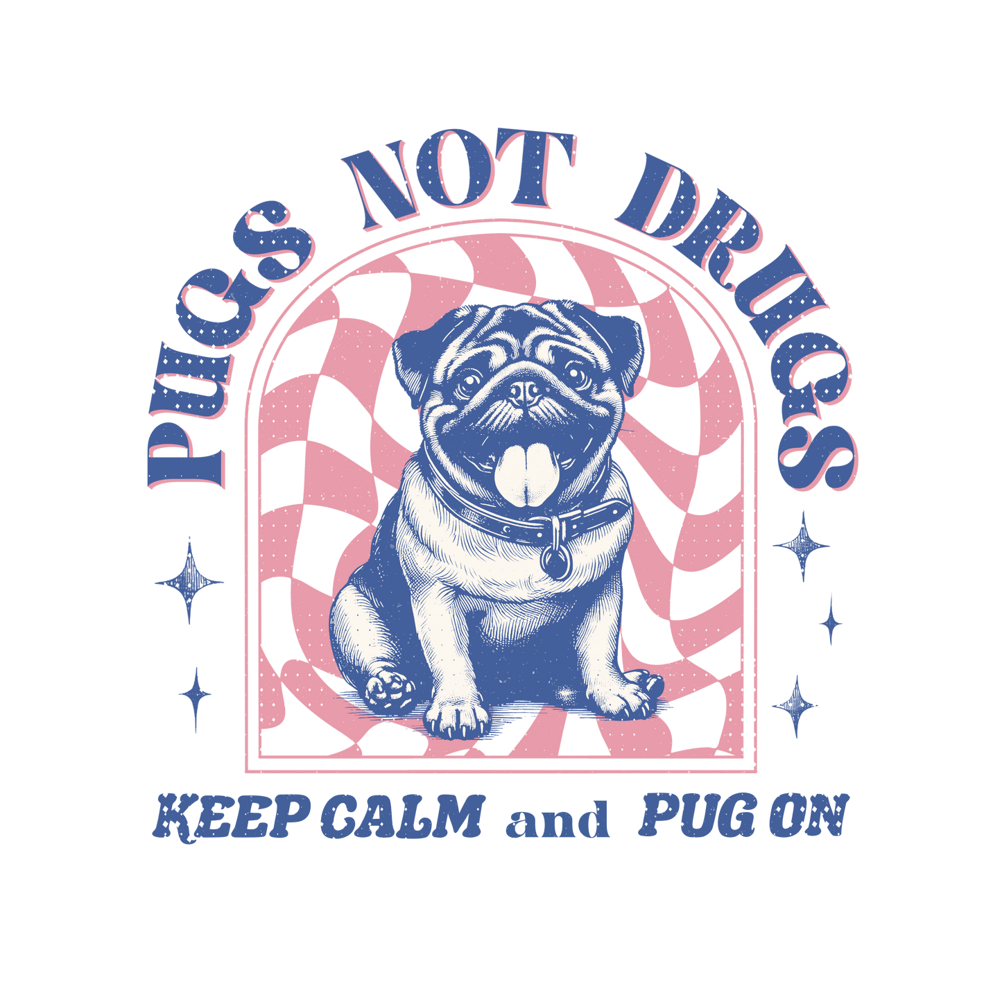 Autocollant "Pugs not drugs" en vinyle