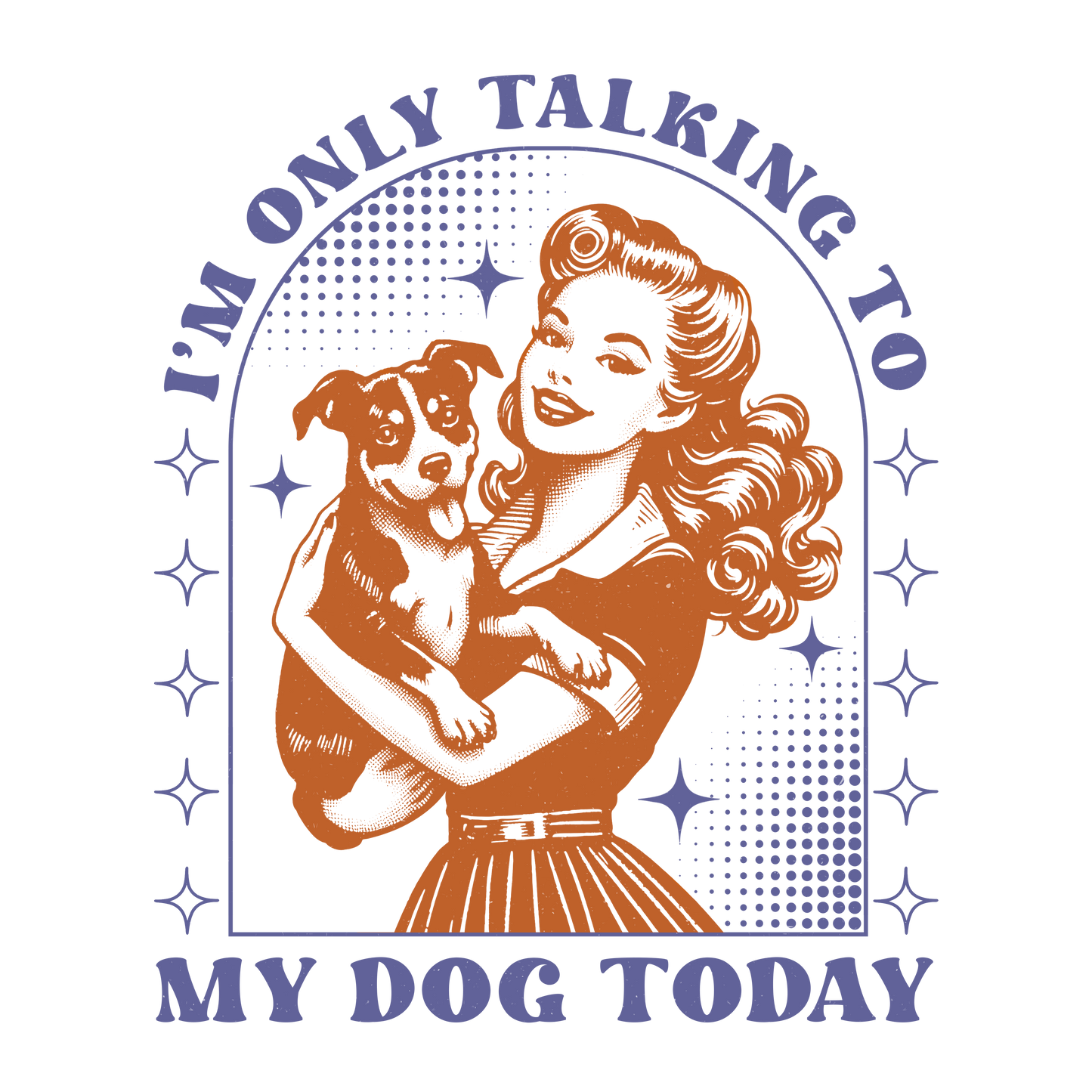 Autocollant Retro "I'm only talking to my dog today" en vinyle